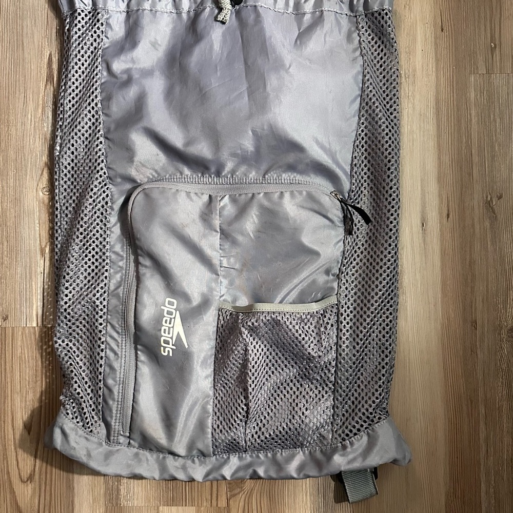 Speedo Gray Mesh Drawstring Bag